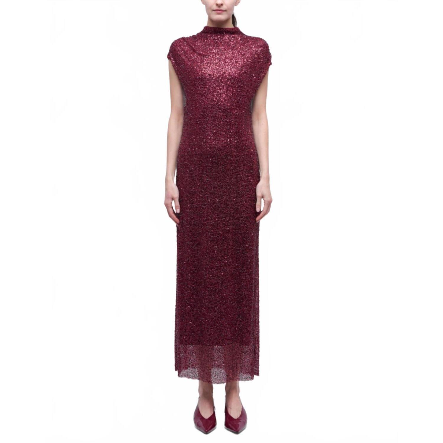 New Simkhai Zaria Midi Dress In Cranberry